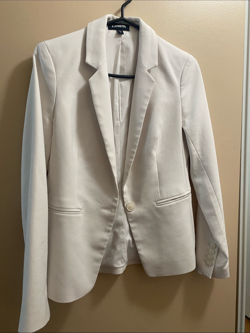 Express Women's Single-Button Blazer in Light Ivory